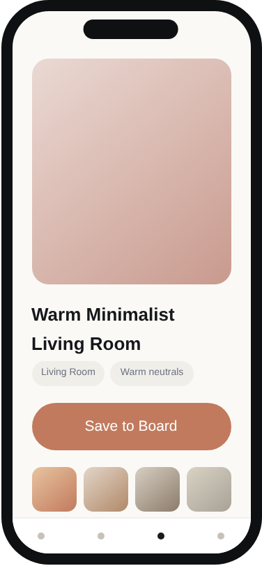 Item detail with tags and a Save to Board button